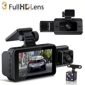 Dashboard camera 3 lens taxi camera driving video record