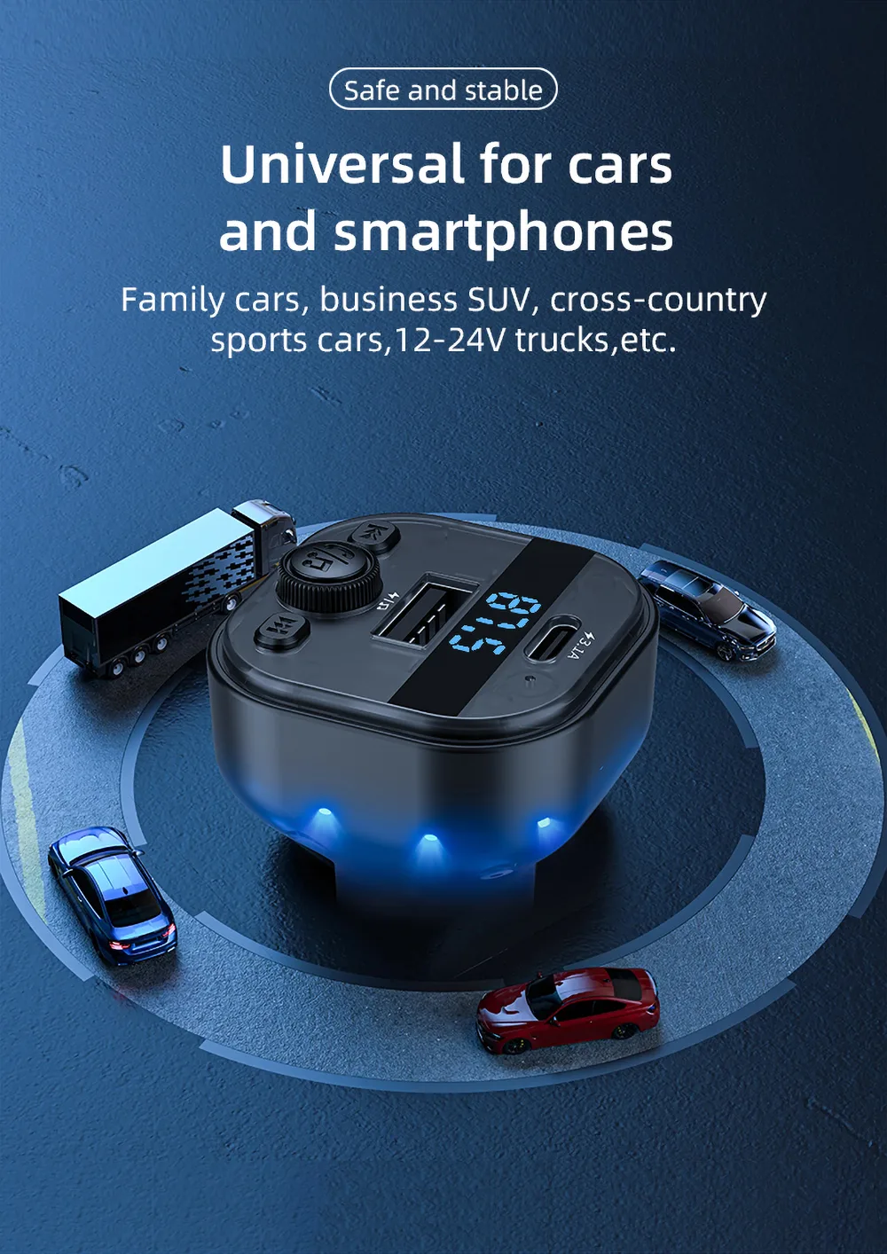 Universal for cars and smartphones