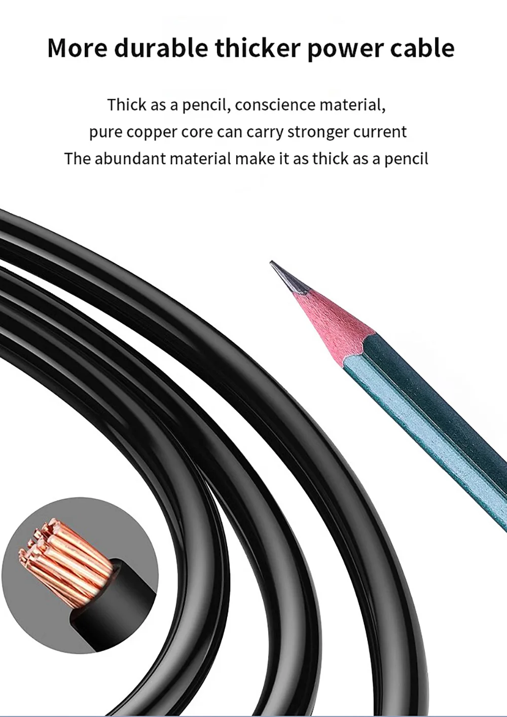 More durable thicker power cable