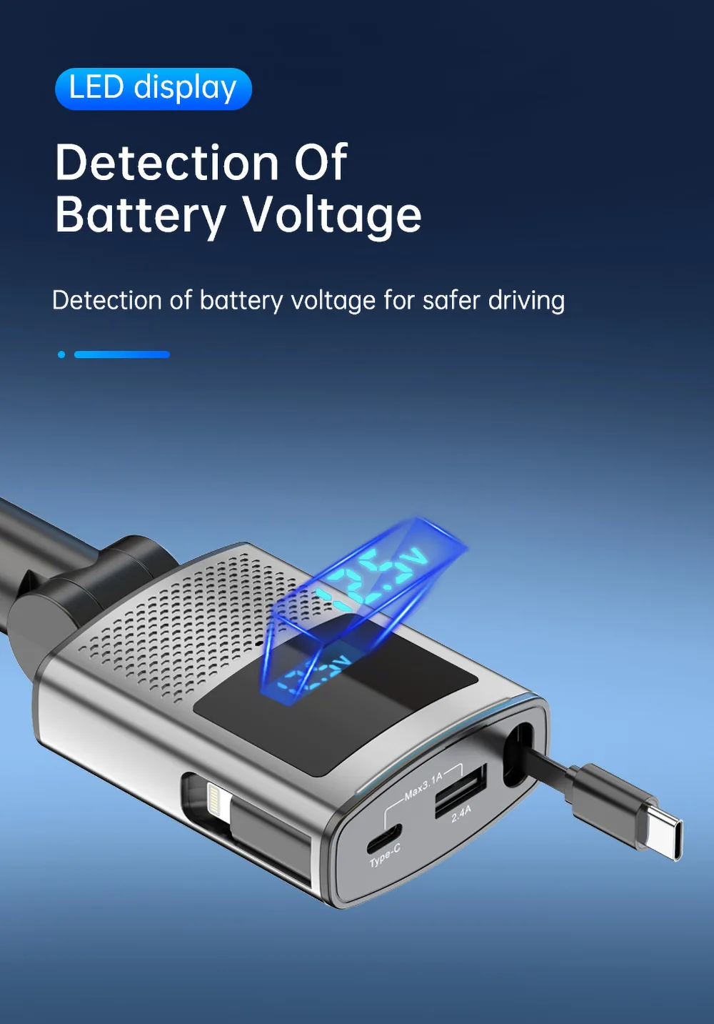 Detection of battery voltage for safer driving