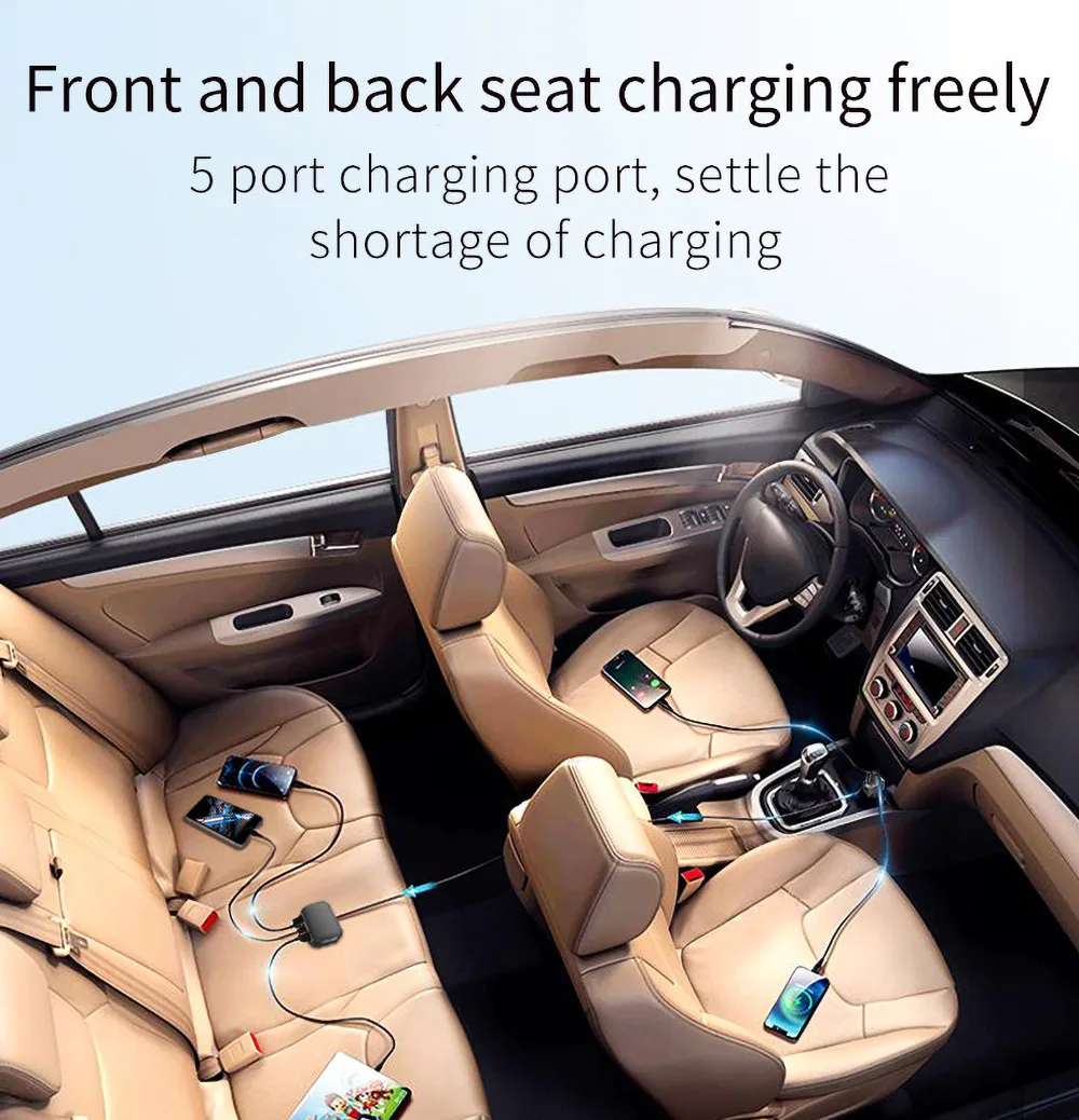 Front and back seat charging freely