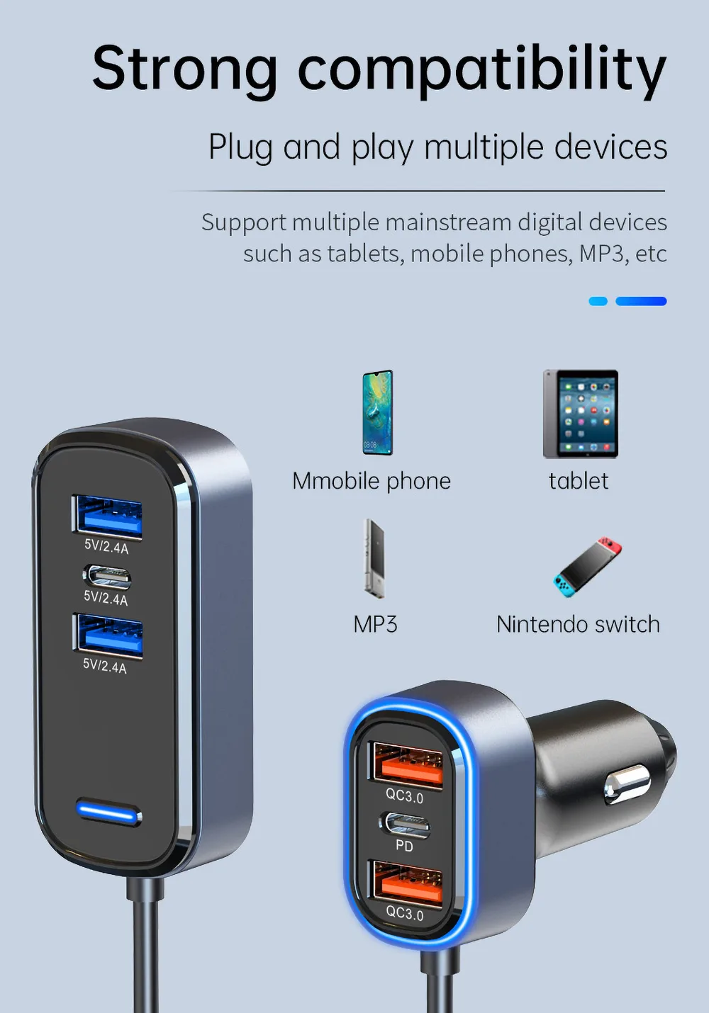 Strong compatibility Plug and play multiple devices